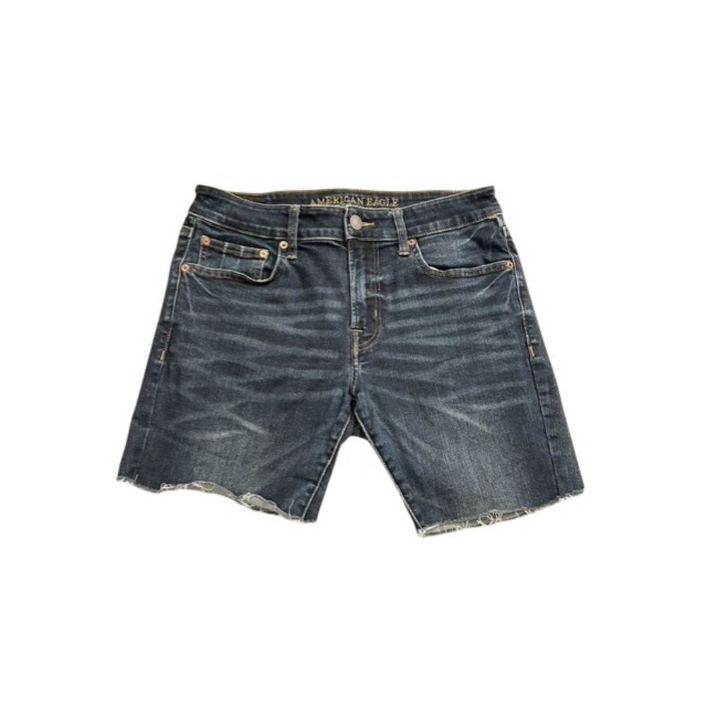 Vintage American Eagle Denim Shorts Mens 32 Dark Wash Excellent Cutoff Denim